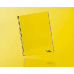 CUADERNO ESPIRAL LIDERPAPEL DIN A4 SMART TAPA BLANDA 80H 75GR CUADRO 4MM CON MARGEN COLOR AMARILLO