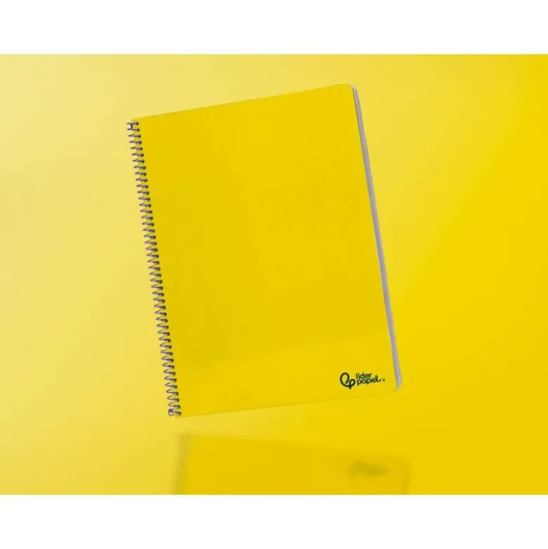 CUADERNO ESPIRAL LIDERPAPEL DIN A4 SMART TAPA BLANDA 80H 75GR CUADRO 4MM CON MARGEN COLOR AMARILLO