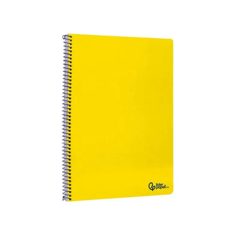 CUADERNO ESPIRAL LIDERPAPEL DIN A4 SMART TAPA BLANDA 80H 75GR CUADRO 4MM CON MARGEN COLOR AMARILLO