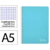 CUADERNO ESPIRAL LIDERPAPEL DIN A5 WITTY TAPA DURA 80H 90GR CUADRO 4MM CON MARGEN COLOR AZUL