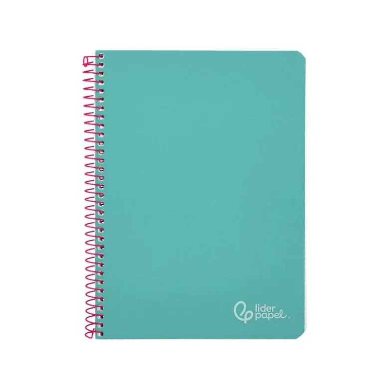 CUADERNO ESPIRAL LIDERPAPEL DIN A5 WITTY TAPA DURA 80H 90GR CUADRO 4MM CON MARGEN COLOR TURQUESA