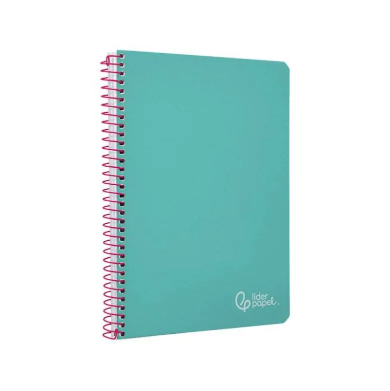 CUADERNO ESPIRAL LIDERPAPEL DIN A5 WITTY TAPA DURA 80H 90GR CUADRO 4MM CON MARGEN COLOR TURQUESA