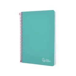 CUADERNO ESPIRAL LIDERPAPEL DIN A5 WITTY TAPA DURA 80H 90GR CUADRO 4MM CON MARGEN COLOR TURQUESA