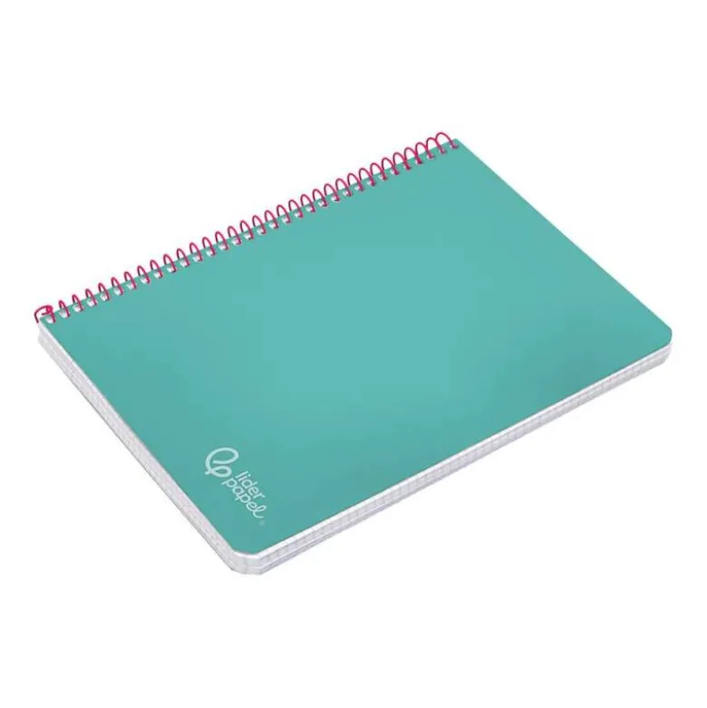 CUADERNO ESPIRAL LIDERPAPEL DIN A5 WITTY TAPA DURA 80H 90GR CUADRO 4MM CON MARGEN COLOR TURQUESA