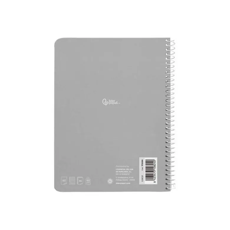 CUADERNO ESPIRAL LIDERPAPEL DIN A5 WITTY TAPA DURA 80H 90GR CUADRO 3MM CON MARGEN COLORES SURTIDOS