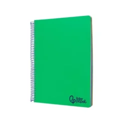 CUADERNO ESPIRAL LIDERPAPEL A4 MICRO WONDER TAPA PLASTICO 120H 90GR CUADRO 5MM 5 BANDAS 4 TALADROS COLOR VERDE OSCURO