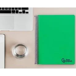 CUADERNO ESPIRAL LIDERPAPEL A4 MICRO WONDER TAPA PLASTICO 120H 90GR CUADRO 5MM 5 BANDAS 4 TALADROS COLOR VERDE OSCURO