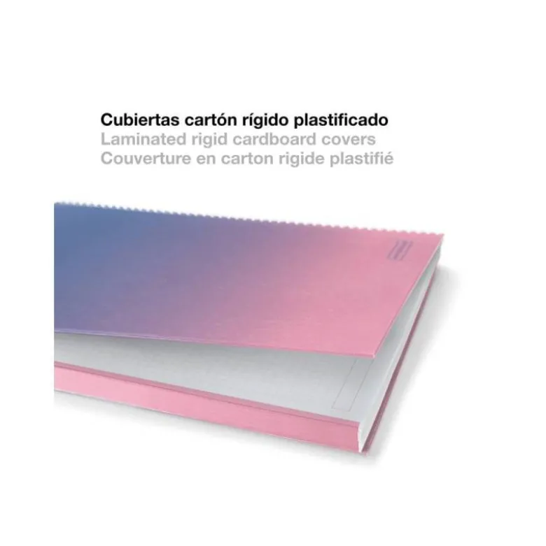 CUADERNO ESPIRAL MIQUELRIUS DIN A4 80 HOJAS CUADRO 5 MM 90 GR GRADIENT ROSA/AZUL