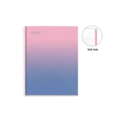 CUADERNO ESPIRAL MIQUELRIUS DIN A4 80 HOJAS CUADRO 5 MM 90 GR GRADIENT ROSA/AZUL