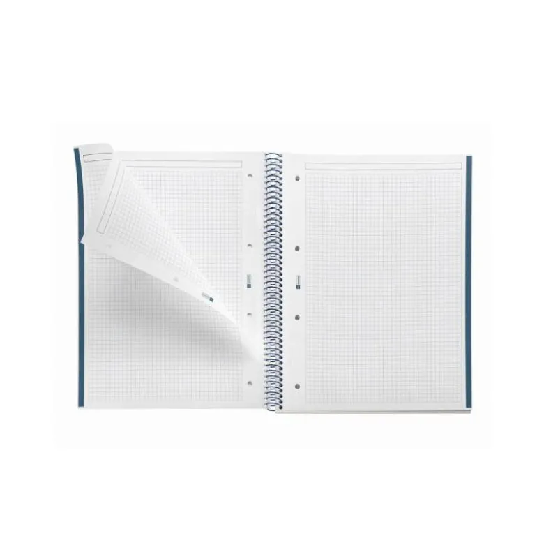 CUADERNO ESPIRAL MIQUELRIUS DIN A4 80 HOJAS CUADRO 5 MM 90 GR GRADIENT AZUL/LIMON