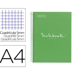 CUADERNO ESPIRAL MIQUELRIUS NOTEBOOK 1 EMOTIONS TAPA FORRADA DIN A4 MICROPERFORADO 80 HOJAS 90G/M2 CUADRO 5 MM