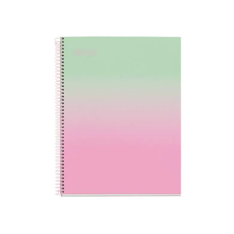 CUADERNO ESPIRAL MIQUELRIUS DIN A4 80 HOJAS CUADRO 5 MM 90 GR GRADIENT ROSA VERDE MENTA