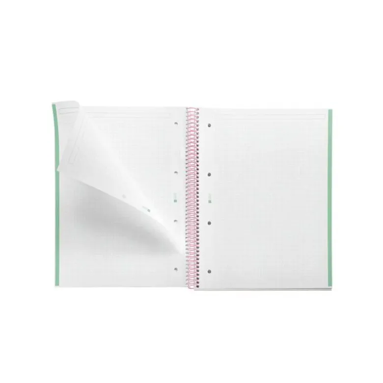 CUADERNO ESPIRAL MIQUELRIUS DIN A4 80 HOJAS CUADRO 5 MM 90 GR GRADIENT ROSA VERDE MENTA