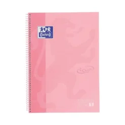 CUADERNO ESPIRAL OXFORD DIN A4+ 80 HOJAS CUADRO 5 MM CON MARGEN FLAMINGO PASTEL