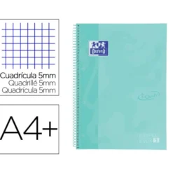 CUADERNO ESPIRAL OXFORD EBOOK 1 SCHOOL TOUCH TE DIN A4+ COLOR MENTA 80 HOJAS