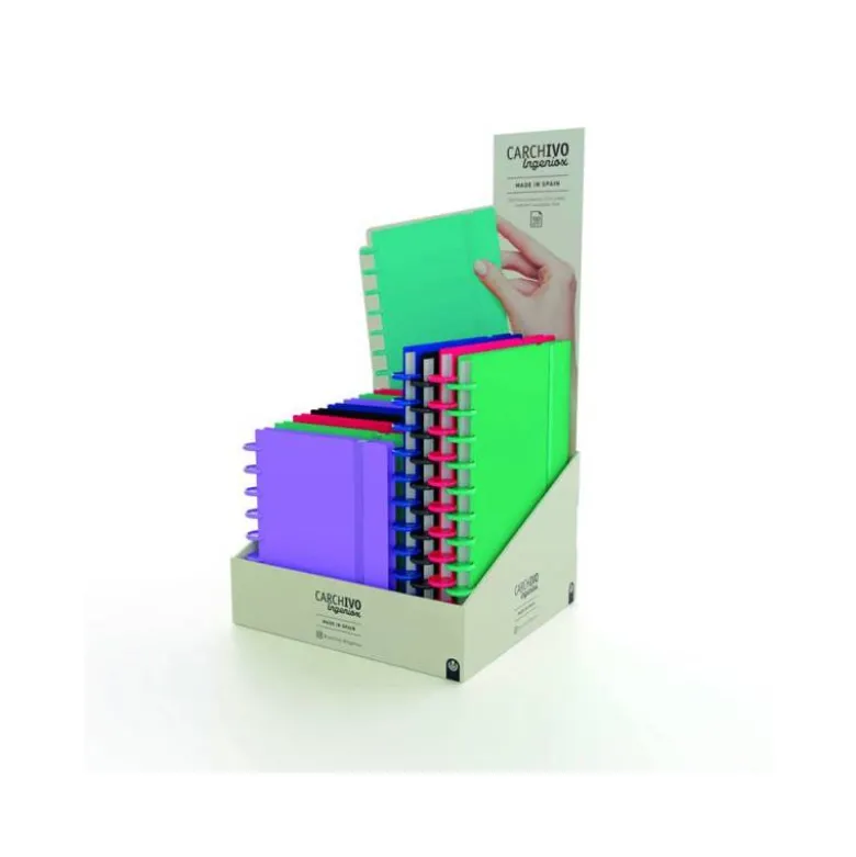 CUADERNO IGENIOX FOAM INTENSO HORIZONTAL EXPOSITOR DE 12 UNIDADES SURTIDAS