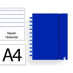CUADERNO INGENIOX FOAM A4 80H RAYADO HORIZONTAL AZUL OSCURO