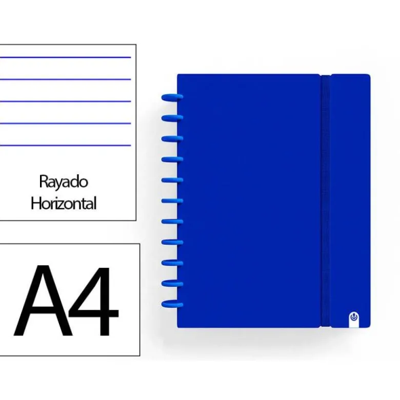 CUADERNO INGENIOX FOAM A4 80H RAYADO HORIZONTAL AZUL OSCURO