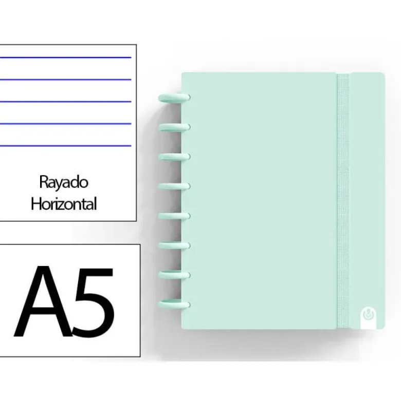 CUADERNO INGENIOX FOAM A5 80H RAYADO HORIZONTAL MENTA PASTEL