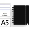 CUADERNO INGENIOX FOAM A5 80H RAYADO HORIZONTAL NEGRO