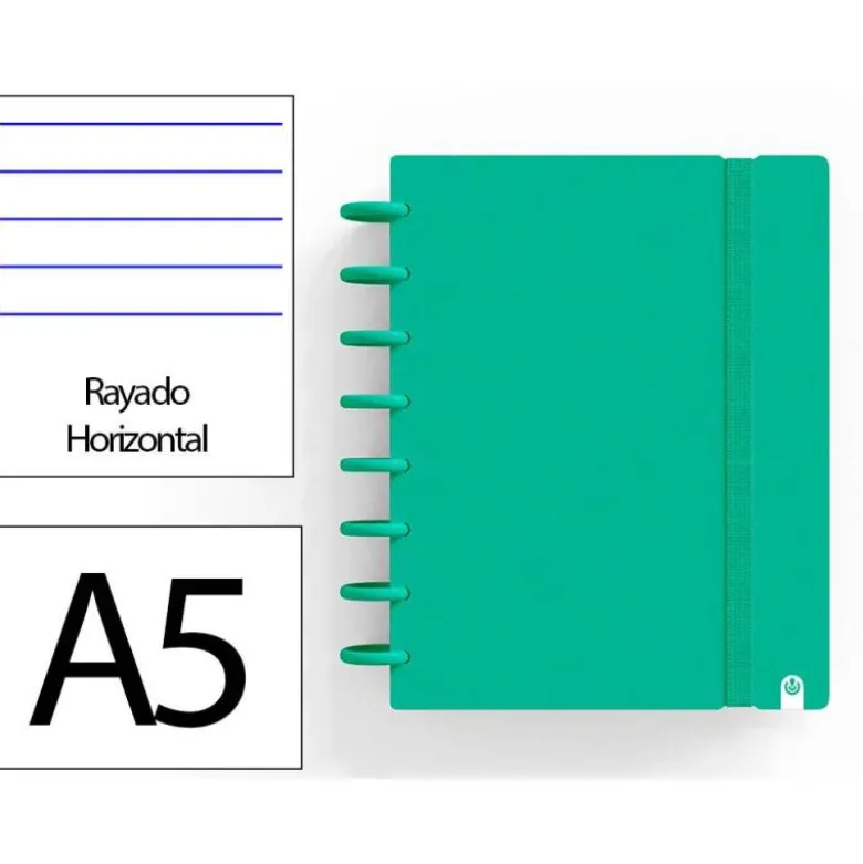 CUADERNO INGENIOX FOAM A5 80H RAYADO HORIZONTAL VERDE
