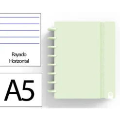 CUADERNO INGENIOX FOAM A5 80H RAYADO HORIZONTAL VERDE PASTEL