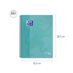 Cuaderno Oxford DIN A4 Menta Hielo Tapa Extradura 80 hojas Cuadrícula 5 mm