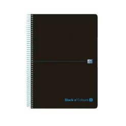 Cuaderno Oxford Ebook 8 A4+ Negro y Turquesa 160 hojas Tapa Plastico Cuadricula 5 mm