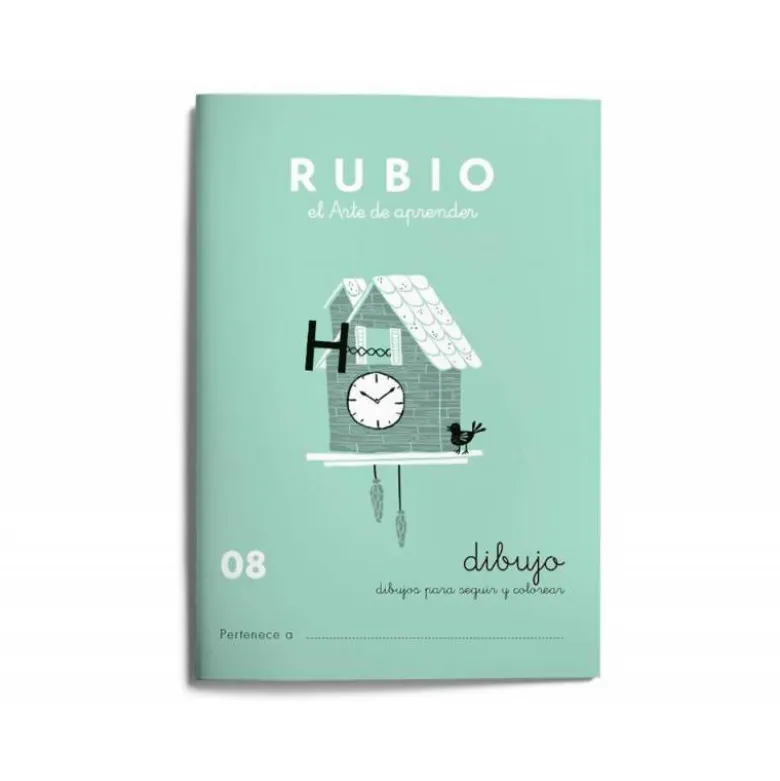 Cuaderno Rubio Escritura nº 08 Dibujos para seguir y colorear