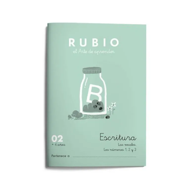 Cuaderno Rubio Escritura nº 2 Escritura con minúsculas, dibujos, números, grecas e iniciación a las mayúsculas