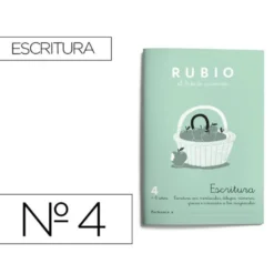 Cuaderno Rubio Escritura nº 4 Escritura con minúsculas, dibujos, números, grecas e iniciación a las mayúsculas