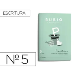 Cuaderno Rubio Escritura nº 5 Escritura con minúsculas, dibujos, números, grecas con letra continua