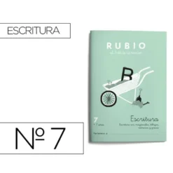 Cuaderno Rubio Escritura nº 7 Escritura con minúsculas, dibujos, números, grecas con letra continua