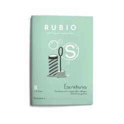 Cuaderno Rubio Escritura nº 8 Escritura con minúsculas, dibujos, números, grecas con letra continua