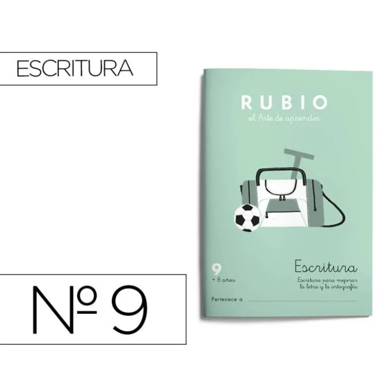 Cuaderno Rubio Escritura nº 9 Escritura para mejorar la letra y la ortografía con letra continua
