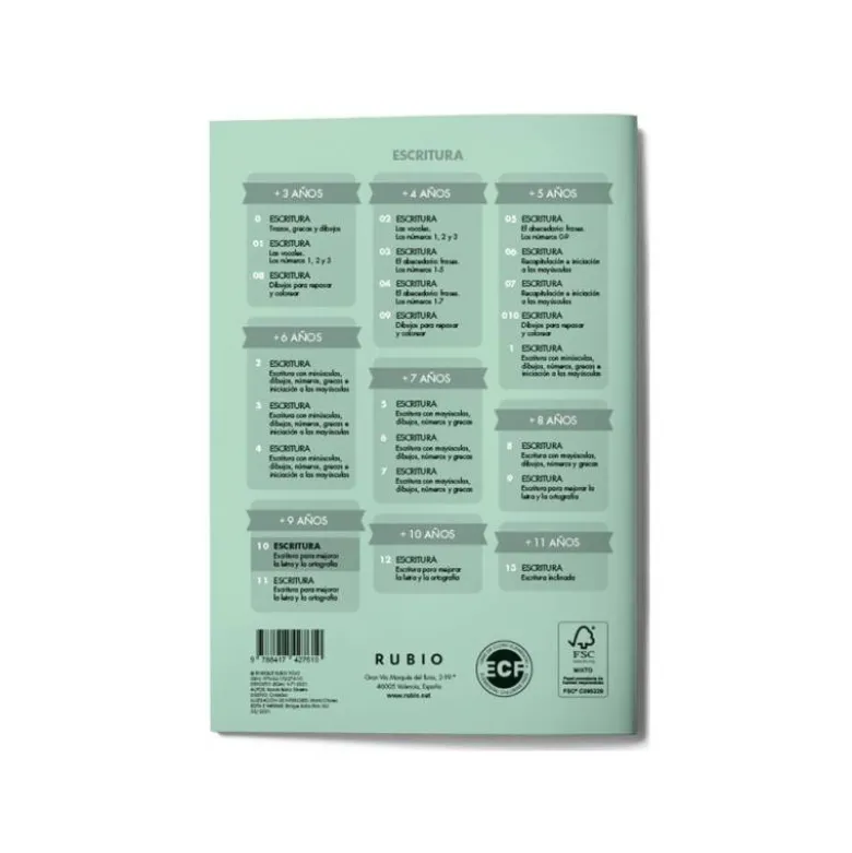 Cuaderno Rubio Escritura nº 10 Escritura para mejorar la letra y la ortografía con letra continua