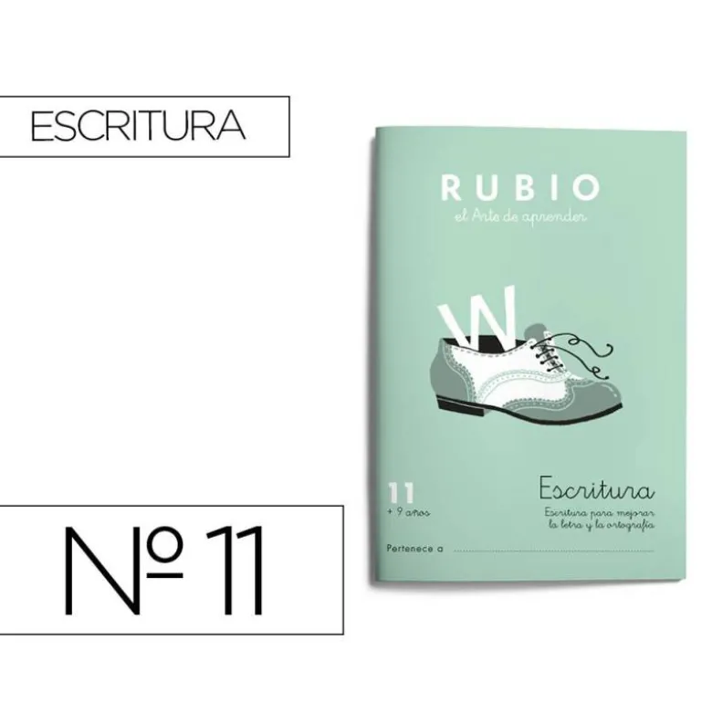 Cuaderno Rubio Escritura nº 11 Escritura para mejorar la letra y la ortografía con letra continua