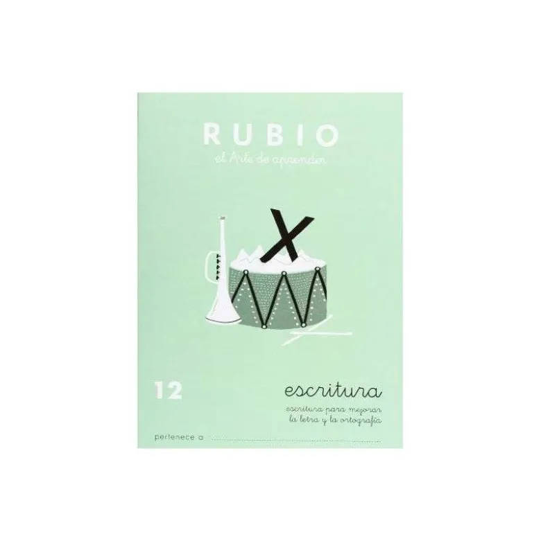 Cuaderno Rubio Escritura nº 12 Escritura para mejorar la letra y la ortografía con letra continua
