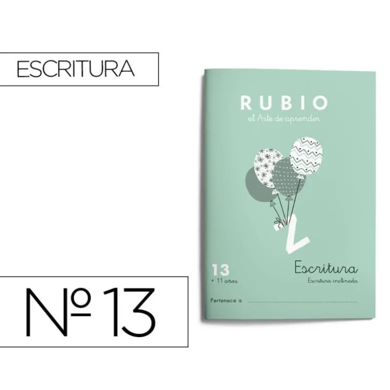 Cuaderno Rubio Escritura nº 13 Escritura inclinada con letra continua