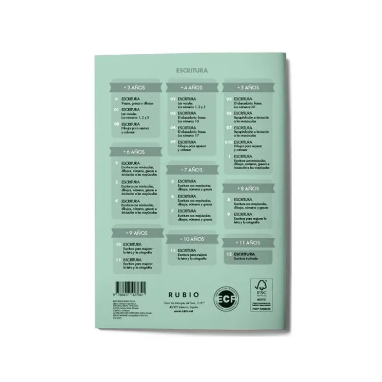 Cuaderno Rubio Escritura nº 13 Escritura inclinada con letra continua