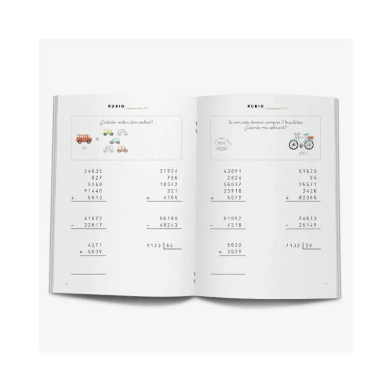 Cuaderno Rubio Operaciones nº 5 Sumar, restar, multiplicar y dividir por varias cifras