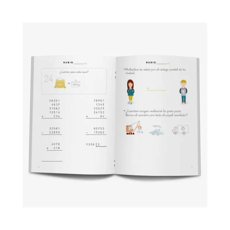 Cuaderno Rubio Operaciones nº 5 Sumar, restar, multiplicar y dividir por varias cifras