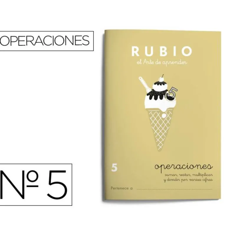 Cuaderno Rubio Operaciones nº 5 Sumar, restar, multiplicar y dividir por varias cifras
