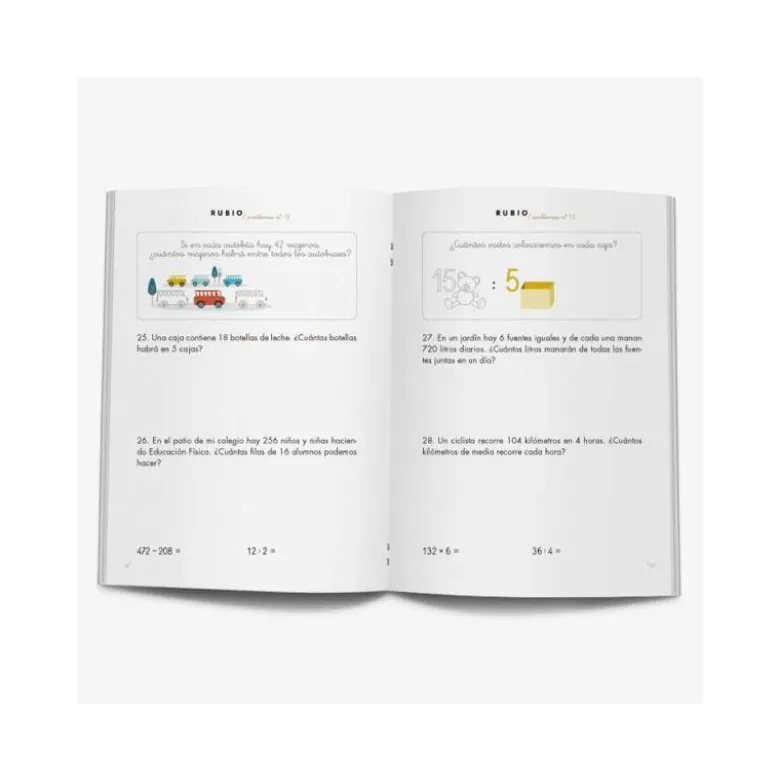 Cuaderno Rubio Problemas nº 13 Sumar, restar, multiplicar y dividir por una cifra