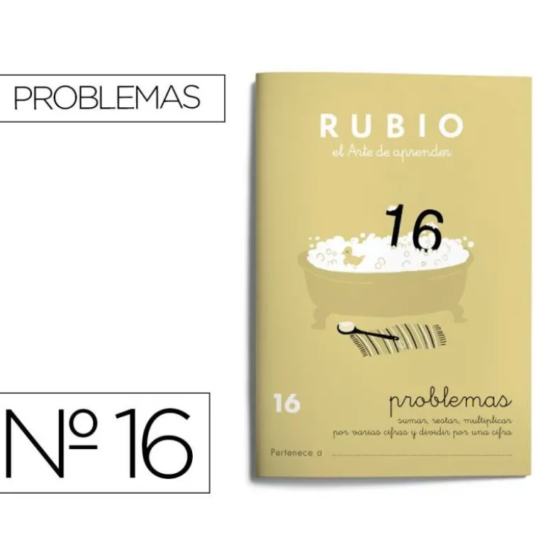 Cuaderno Rubio Problemas nº 16 Sumar, restar, multiplicar por varias cifras y dividir por una cifra