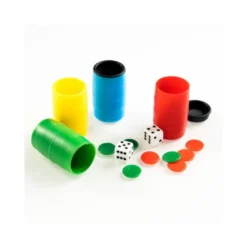 CUBILETE PARCHIS/OCA FOURNIER CON DADOS Y FICHAS PARA 4 JUGADORES