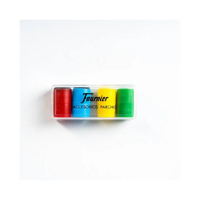 CUBILETE PARCHIS/OCA FOURNIER CON DADOS Y FICHAS PARA 4 JUGADORES