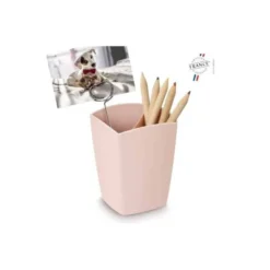 CUBILETE PORTALAPICES CEP MINERAL PLASTICO COLOR ROSA 75X75X95 MM