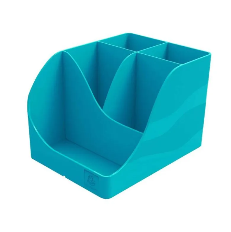 CUBILETE PORTALAPICES EXACOMPTA WAVE SKANDI PLASTICO RECICLADO COLOR AZUL PACIFICO