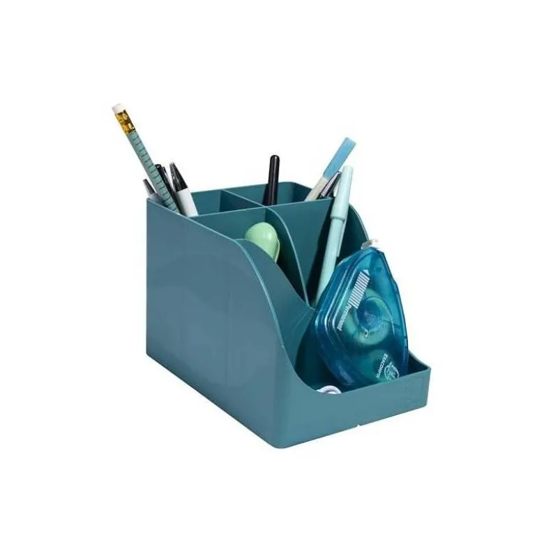 CUBILETE PORTALAPICES EXACOMPTA WAVE SKANDI PLASTICO RECICLADO COLOR AZUL PACIFICO